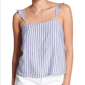 nwt lush nordstrom pinstripe ruffle strap tank
